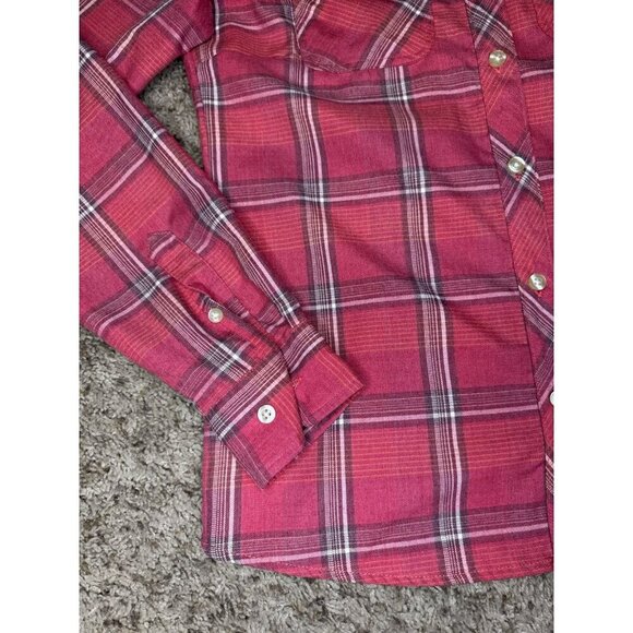 MARMOT Red Plaid Button Up Shirt Gorpcore Outdoor Hiking Western Casual SMALL - Picture 4 of 10